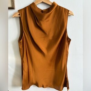 RW&CO. Satin Blouse in Warm Gold Brown